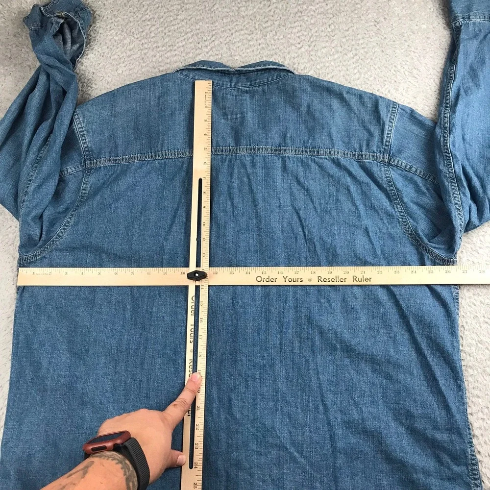 Levis Button Down Shirt Mens XXL Blue Cotton Denim Long Sleeve Workwear